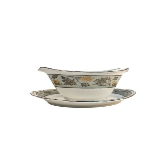 Noritake China Japan 5487 Gravy Boat and Saucer One Piece 9x6 in - Picture 6 of 8